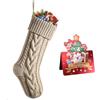 meioro Calze di Natale, 46 cm Decorazioni Calze di Natalizie da Appendere, Calzini Natale Natalizie lavorate a Maglia per Feste Familiari, Christmas Stockings Biglietto di Auguri (Bianco, 1 Pezzi)