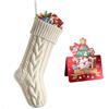 meioro Calze di Natale, 46 cm Decorazioni Calze di Natalizie da Appendere, Calzini Natale Natalizie lavorate a Maglia per Feste Familiari, Christmas Stockings Biglietto di Auguri (Bianco, 1 Pezzi)