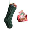 meioro Calze di Natale, 46 cm Decorazioni Calze di Natalizie da Appendere, Calzini Natale Natalizie lavorate a Maglia per Feste Familiari, Christmas Stockings Biglietto di Auguri (Verde, 1 Pezzi)