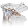 EASYmaxx Stendibiancheria da parete 400, salvaspazio ed estensibile, 80 cm x 40 cm x 10,5 cm, lunghezza 4 m, stendibiancheria per asciugatura senza corrente all'interno e all'esterno