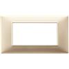 Vimar 14654.22 Plana placca 4 moduli, 14.25x8x0.9cm, champagne opaco