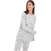 Trendyol Damen mit Slogan Mitte Gestrickt T-Shirt-Hose Pyjama Set Pigiama, Gray, M da Donna