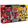 Teorema Giocattoli, Robot Trasformabili, Set Combattimento VS con 2 Robot Action Figure Convertibili in Auto Sportiva, Gioco per Bambini con Armi e Accessori Inclusi