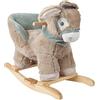 small foot 12210 Asino a Dondolo con Sedile, impugnature e Cavezza, in Peluche e Legno, a Partire dai 12 Mesi