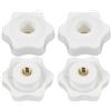 PATIKIL M6 X 38mm Dado Passante Dado A Farfalla Filettatura Femmina, 4 Pcs Dado In Ottone A Vite Manopola A Stella In Plastica Maniglie Di Serraggio Manopole Filettate Bianco
