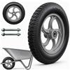 Relaxdays Set 2 ruote per carriola 3.25-8, gomma piena, nero/grigio