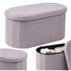 Relaxdays panca contenitore imbottita in tessuto teddy, grigio chiaro | 38x76x38 cm per ingresso/camera