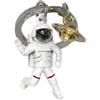 Metalmorphose O meta[l]morphose METALMORPHOSE MTM10A - Portachiavi con palloncino di elio dorato con lettera A, con ciondolo a forma di palloncino argentato, Bianco, Oro, 32, astronauta