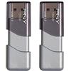 PNY Turbo Attaché 3 - Chiavetta USB 3.0 da 128 GB, confezione da 2, colore: Argento