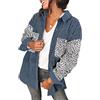 Saslax - Camicia da donna in corduroy, a maniche lunghe, oversize, con bottoni, scollo a V, vestibilità comoda, giacca Shacket, B-blu, S