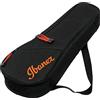 Ibanez IUBS301-BK - Custodia imbottita per ukulele soprano, colore: Nero con logo colorato