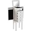 VERSA Armadietto per Gioielli in Stile Classico, Misure (H x L x L) 91,5 x 26,6 x 34,2 cm, Bianco