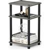 Furinno Tavolino da Salotto a 3 ripiani, French Oak Grey/Black