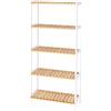 tavora Scaffale Bagno in Bambu, 5 Ripiani, 60 x 26 x 130 cm Naturale/Bianco