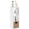 Furinno Cubicle organizer portaoggetti con cubo decorativo sul retro aperto, 3 cubi, Bianco