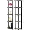 Furinno Turn-N-Tube 5 livello Scaffali senza Attrezzi, Legno, French Oak Grey/Nero, 2-Pack