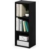 Furinno Pasir Libreria a scaffale aperto a 3 livelli senza attrezzi, in Legno Nero