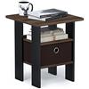 Furinno Andrey tavolino comodino con cassetto portaoggetti, Noce Columbia/Marrone Scuro