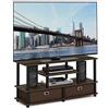 Furinno JAYA Mobile Porta TV, Legno, Marrone (Columbia Walnut/Black/Dark Brown), 39.5 x 120.98 x 57.89 cm