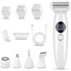 Carehabi Rasoio Elettrico Donna 5 in 1 & Rasoio Parti Intime - Depilatore Donna Indolore IPX7 per Viso, Corpo, Zona Bikini (Inguine) & Sopracciglia - Lady Shaver Wet & Dry con Ricarica USB