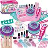 ANGREEL Kit Unghie Bambina, Set per Nail Art per Bambine e Ragazze 3 6 7 8 10 12 anni, Unghie Set Manicure Gioco Asciugacapelli Kit Gioco Per Unghie Bambina Nail Art Giocattoli Regali Natale Compleann