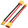 YIXISI 2 Pezzi Maschio XT60 a Femmina XT30 Adattatore Connettore, Maschio XT-60 a Femmina XT-30 Spina Adattatore, con Cavo in Silicone 10cm 14AWG, per Batteria RC Drone LiPo