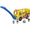 Fisher-Price Little People Grande Scuolabus Giallo, Spagnolo Castigliano | Giocattolo musicale educativo, veicolo da spingere o trainare con 4 personaggi, per bambini da 1 anno, GTL68