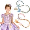 GUIZIYAO Cerchietti per capelli da principessa, parrucche principessa intrecciate, Parrucca Rapunzel Bambina, treccia con capelli lunghi, per cosplay, ragazze, principessa, accessorio per vestire (2PCS)