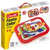 Quercetti FantaColor Design Gioco Chiodini per Bambini 3 Anni, 160 Chiodini 15mm 6 Colori, Tavoletta Traforata 28x20 cm con Cornice, Giochi Educativi 3+ Creativi Motricità Fine Giochi 4 Anni