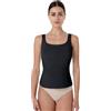 Lovable Canottiera in Cotone a Costine | Spalla Larga con Scollo Quadrato | Reggiseno Incorporato con Imbottitura Interna | Maglieria Donna, Nero, S