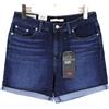 Levi's Classic Premium Big E Shorts Donna W28 Sbiaditi Con Zip E Risvoltati