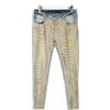 Sparkle Jeans Super Skinny Donna W31/L30 Stretch Glitter Foglia Denim