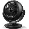 Deeylious Ventilatore da tavolo silenzioso, 22 dB, molto silenzioso, con 3 velocità, 100/70°, inclinazione regolabile per stanze di 20 m², potente, turbo, 3D, per ufficio, camera da letto, nero