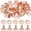 QUARKZMAN 20Set Rivetti E Rondelle In Rame 9x3.3x9mm Finitura Martellata Rivetti Pieni In Rame Per Fai Da Te Pelle Cinture Portafogli Collari Rosso Rosa Rosso