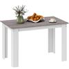 HOMCOM Tavolo da Pranzo per 4-6 Persone Moderno 120x69x75 cm Grigio Bianco