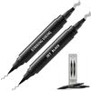 Striking Viking Beard Pencil Filler - 2 pezzi, nero intenso, impermeabile | Set di penne da barba impermeabili, realistiche e durevoli, per uomini, migliora i peli del viso
