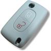 Car Passion Cover Guscio Chiave Compatibile Con Citroen C2 C3 C4 C5 Nemo Peugeot 207 208 307 308 407 408 Silicone Gomma 2 Tasti Portachiavi Custodia Morbido Protezione Telecomando Auto (Grigio)