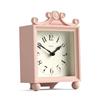 Jones Clocks® Parlour orologio da camino | Piccolo orologio da viaggio | Rose rosa | Elegante cassa quadrata decorativa | Perfetto per camino, mensola, tavolo o comodino