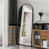 LSFYYDS Specchio a Figura Intera 180x80 cm, Grande Specchio da Parete o da Terra con Cornice in Alluminio, Perfetto per Camera da Letto, Soggiorno, Bagno o Camerino (nero, Arco 180×80cm)