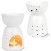 UAYNFY Lampada profumata per oli essenziali, bruciatore di incenso in ceramica con motivo a gatti, diffusore di oli essenziali, lampada profumata, bruciatore di incenso per interni, cucina, ufficio e yoga