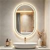 GIANTEX Specchio Bagno Retroilluminato con Luce LED Antiappannamento 80x50 | Specchio da Parete in Vetro Temperato con Luci Dimmerabili a 3 colori e Touch a Memoria, IP44, Orizzontale o Verticale