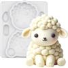 FUNSHOWCASE Stampo in silicone per fondente, decorazione per torta a forma di pecore, altezza 8,4 cm