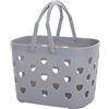 HERCHR Borsa Portaoggetti da Doccia Portatile, Cestello Portaoggetti in Plastica Portaoggetti per Articoli da Toilette con Manico per Bagno, Dormitorio Universitario, Dispensa, Cucina(Grigio)