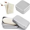 CARANNACLTD 2 Pezzi Portasapone in Alluminio, Portasapone Bagno, Portasapone da Viaggio, Porta Saponetta in Alluminio con Griglia Sgocciolatoio, Porta Sapone Solido Portatile per Casa, Viaggi, Campeggio