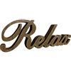 CVHOMEDECO. Segno di Parole in Legno Vintage Rustico e affilato Relax da Tavolo/scaffale/Muro di casa/Ufficio, Arte Decorativa, 30,5 x 10,4 x 2,5 cm