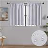 MRTREES Tende Oscuranti Impermeabile Corte a Vetro per Interni Finestre Piccole Cucina Camera da Letto Soggiorno Salotto Tende Termiche isolanti con Passanti, 120x60cm, Bianco Grigio, 2 Pezzi
