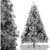 Sonnewelt Albero di Natale artificiale bianco con neve, 120 cm, con supporto in metallo e sistema di montaggio rapido, di alta qualità, con 340 punte, per interni ed esterni