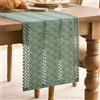 LRartdeco Runner Tavola Verde Salvia Boho Rustico Cotone e Lino Piccolo Tovaglia Lavabile Moderno Runner da Tavolo Centrini Moderni per Camera da Letto Decoration per Matrimoni Cucina Sala da Pranzo 30x180 cm