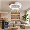 DATO Ventilatore da Soffitto con Luce Silenzioso, 3 Temperature di Colore e 6 Velocità, Lampadario con Ventilatore da Soffitto a LED con Lampada (B)