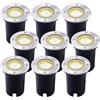 Ledvion 9 pezzi Faretto LED da Incasso IP67 3W 230V 345Lm 2700K GU10 | Con sorgente luminosa e cavo 1m per giardino terrazza vialetto e percorsi